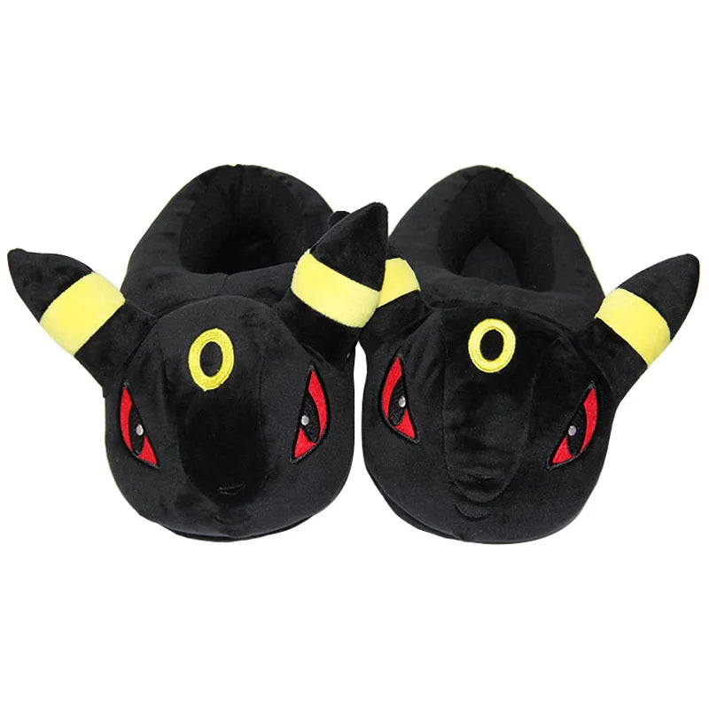 New Winter Anime Pokemon Pikachu Eevee Umbreon Simpson Kawaii Plush Soft Toys Adult Children Warm Slippers Home Indoor Shoes