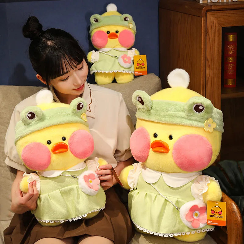 Cute Yellow Cafe Ducks StuffedSoftToy Kawaii Soothing Toys  Dolls Pillow A Must Have For Birthdays