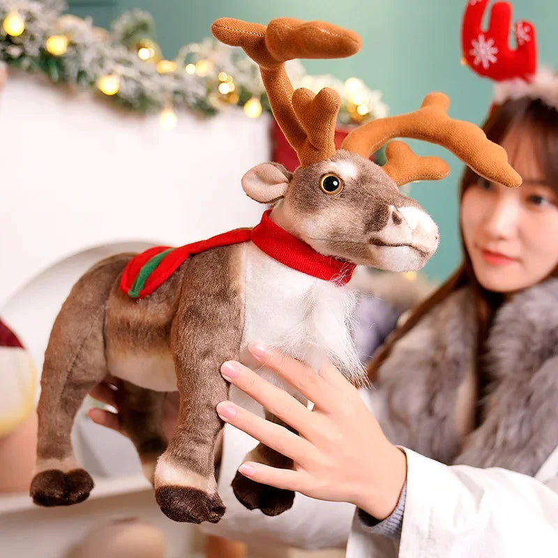 Lifelike Reindeer Plush Toy Christmas Deer Plush Doll SimulationElk Soft Toys Merry Christmas New Year Decoration Best Gifts