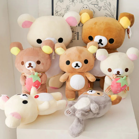 Lovely Rilakkuma Plush Teddy Bear Stuffed Animals Doll Japan Anime Bear Peluche Lovely Sofa Cushion Birthday Gifts Xmas Present