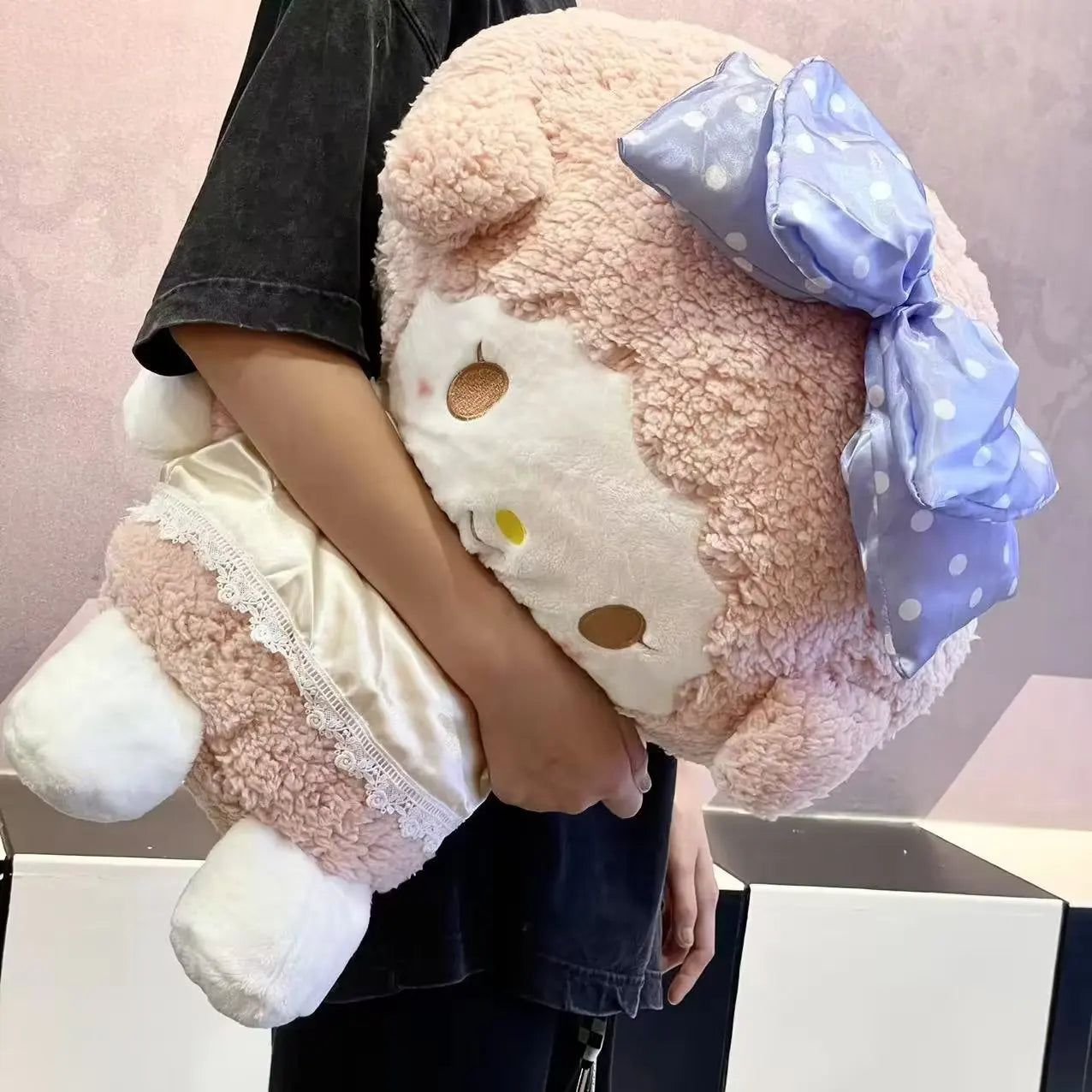 Sanrio Cartoon Anime Figure Japanese Cute My Melody My Sweet Piano Large Plush Doll Pillow Sheep Melody Schoolbag Xmas Kid Gift