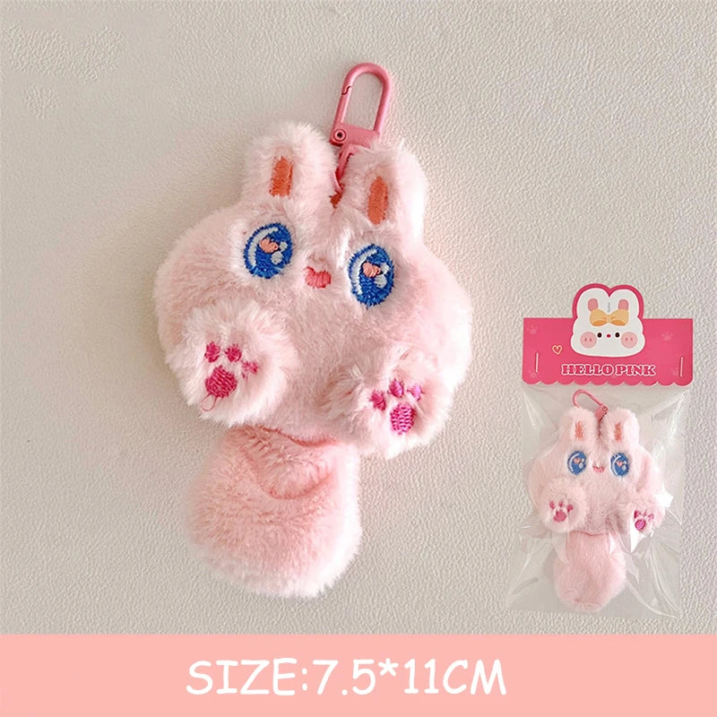 Cute Plush Long Tailed Cat Keychain Kawaii Cartoon Doll Toy Bag Pendant Key Ring Keyring Accessories For Women Girls Couples