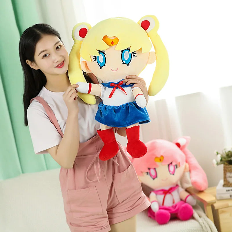 25Cm Kawaii Sailor Moon Plush Toys Tsukino Usagi Moon Cat Moon Hare Girly Heart Chibiusas Stuffed Anime Dolls Kid Gifts