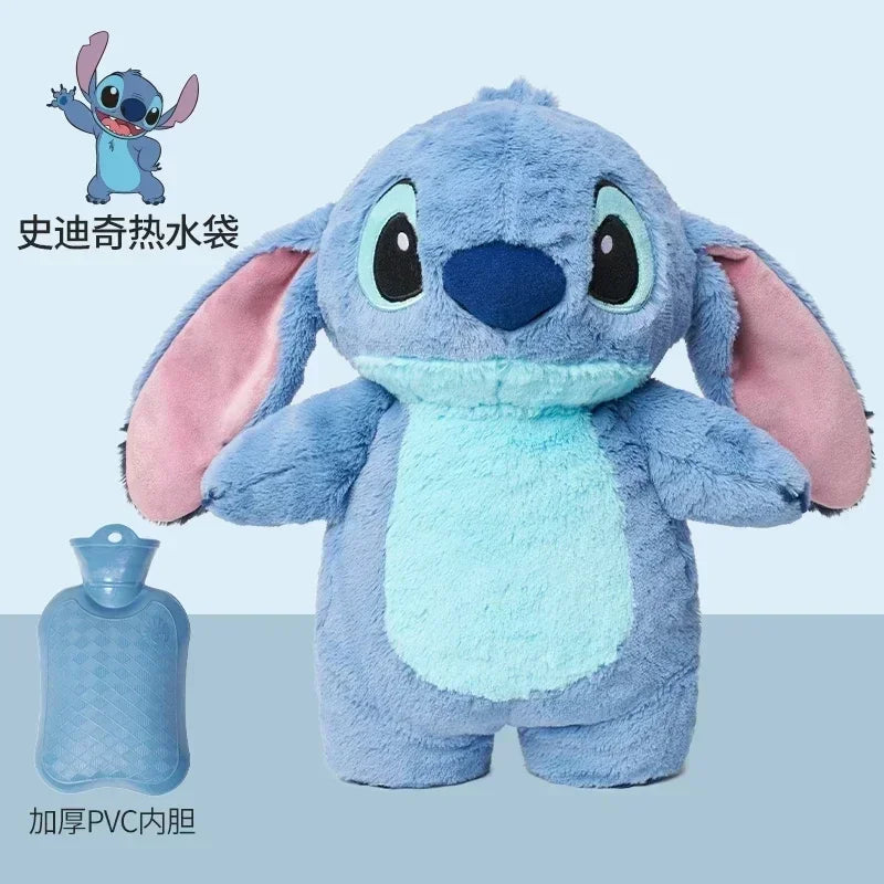 Disney Stitch Angel Lotso Pooh Bear Dumbo Plush Hand Warm Bottle Hot Water Bottles Portable Warm Hand Bag Hand Warmer Girl Gift