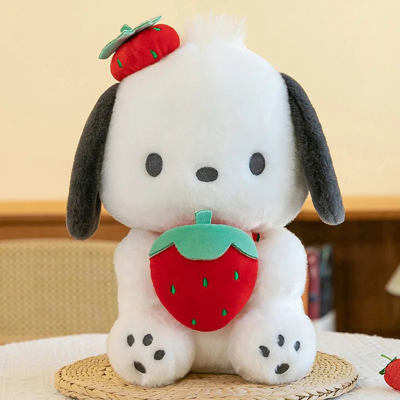 25cm Cute Melody Doll Sanrio Fresh Strawberry Cinnamoroll Dog Series Pochacco Plush Toys Dolls Pillow Gifts for Kids