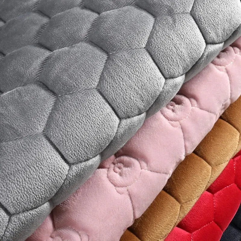 Short Velvet Autumn and Winter Car Seat Cushion Plush Single Anti-slip Square Cushion Warm and Wear-resistant