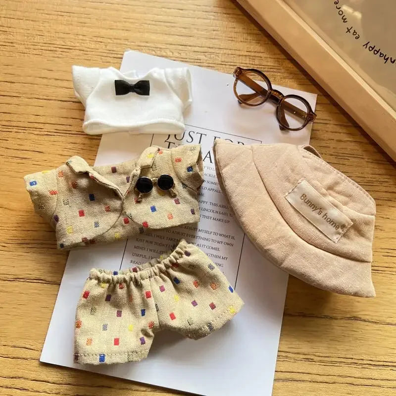 Mini Plush Doll'S Clothes Outfit Accessories For Korea Kpop Exo 15-17cm Labubu Idol Little small suit hat glasses Clothing Gift