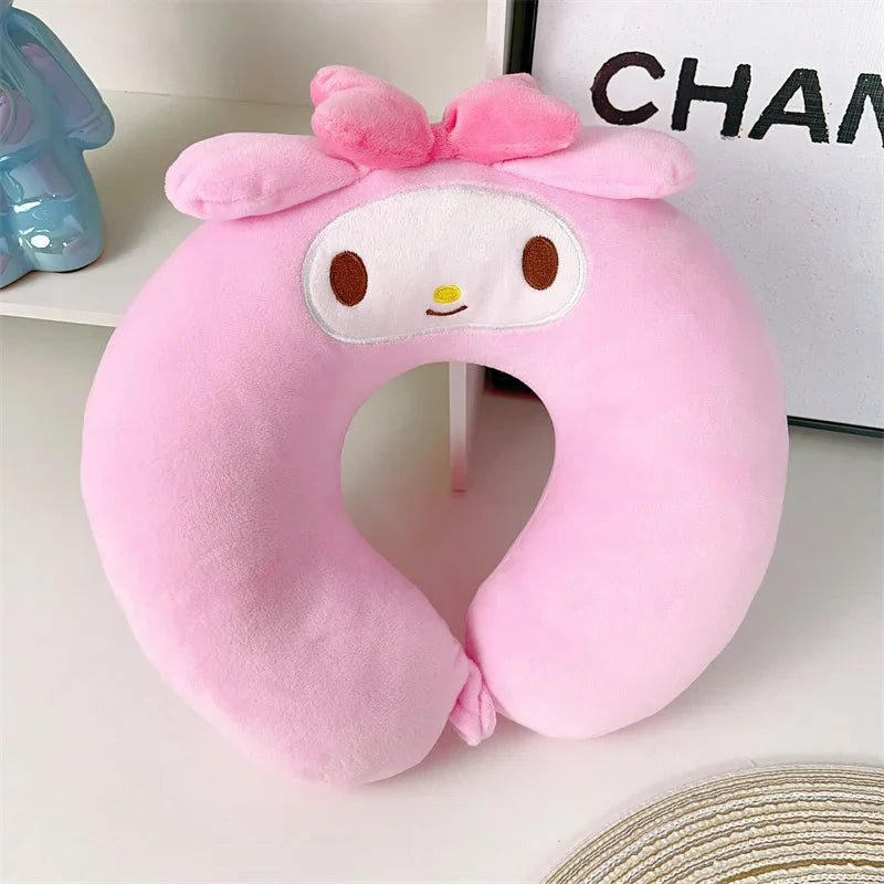 Cartoon Sanrio Hello Kitty U-shaped Neck Pillow Kawaii Japanese Style White Cat Travel Nap Pillow Airplane Office Gifts Girl