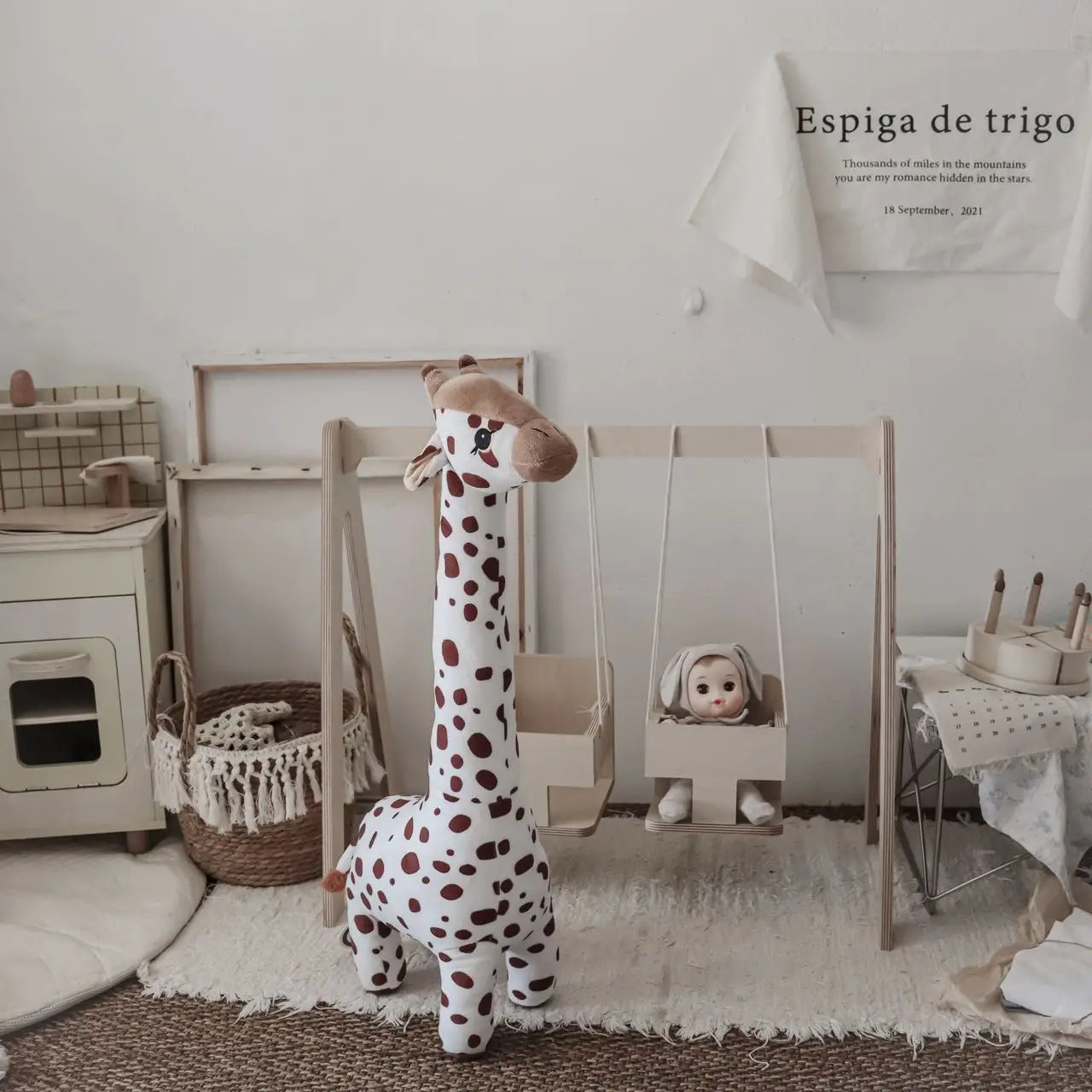 Brown Giraffe Doll, Baby Sleeping Companion Doll, Comfort Doll , Gift, Newborn Room Decoration