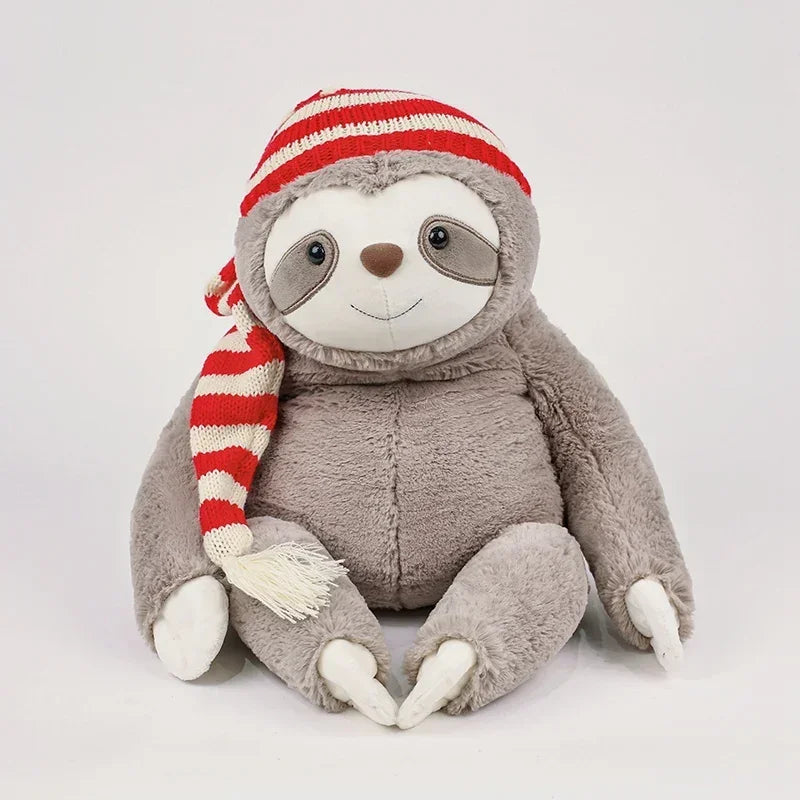 Creative Christmas Hat Sloth  Plush Toys Baby Animal Doll Pillows Soft Filling Cute Playful Shapes Good Quality Present Gifts