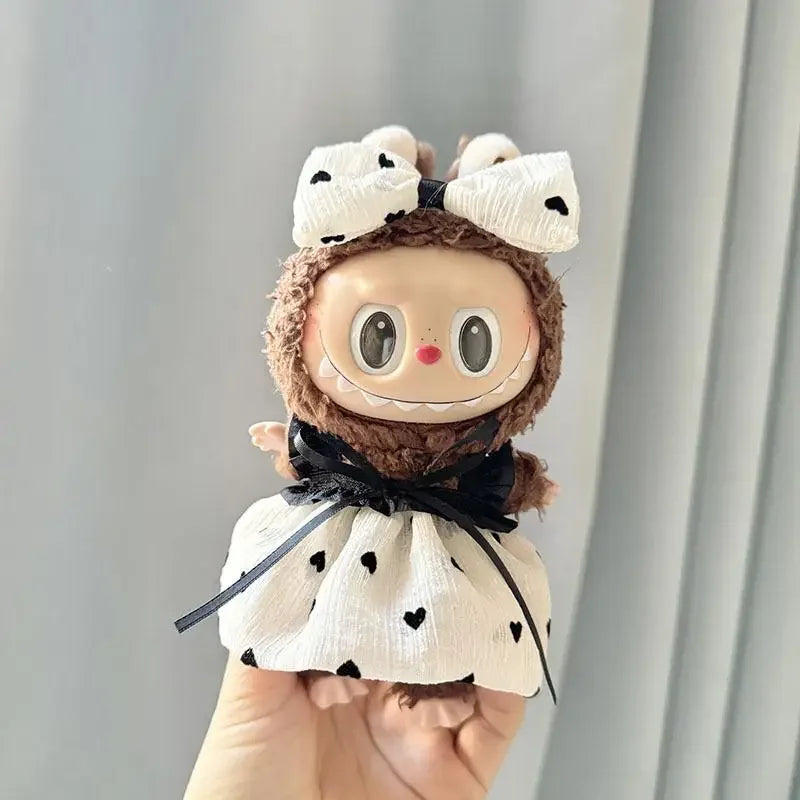 17cm Mini Plush Doll'S Clothes Outfit Accessories For Korea Kpop Exo Labubu Idol V1 V2 Strap skirt set Clothing Gift