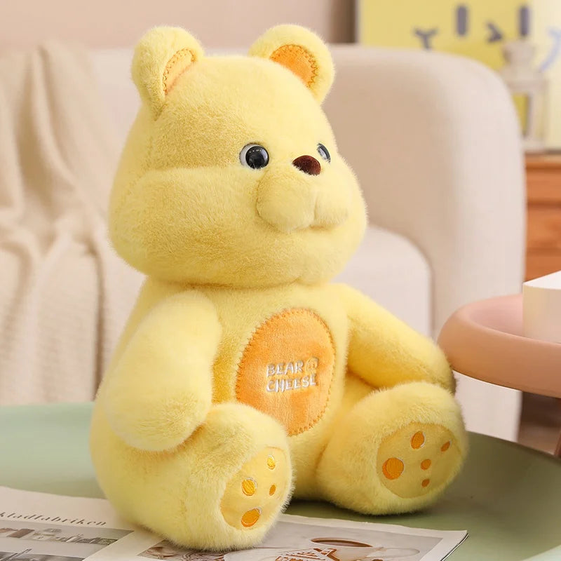 Cute Cartoon Cheese Bear Plush Toy Sitting Giant Bear Doll Girl Kawaii Room Decoration Gift For Children High Quality