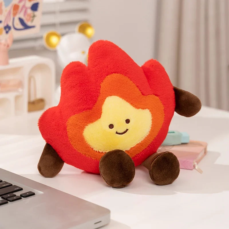 Simulation Bonfire Plush Toy Soft Stuffed Cartoon Fire Doll Creative Pillow Back Cushion  Room Decor Christmas Gifts