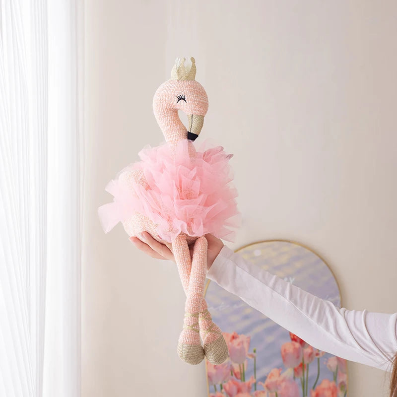 40CM Beautiful Crown Flamingo Plush Toys Romantic Elfereture Stuffed Animal Doll For Lover Festival Wedding Gift