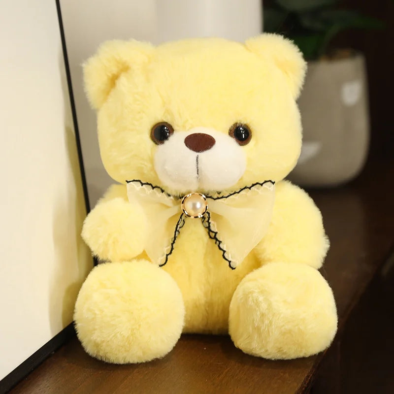 20Cm Nine Colour bow Bear Cute Bear Plush Toys Stuffed Cute Bear Doll Boys&Girls Appease Doll Kids Baby Birthday Gift