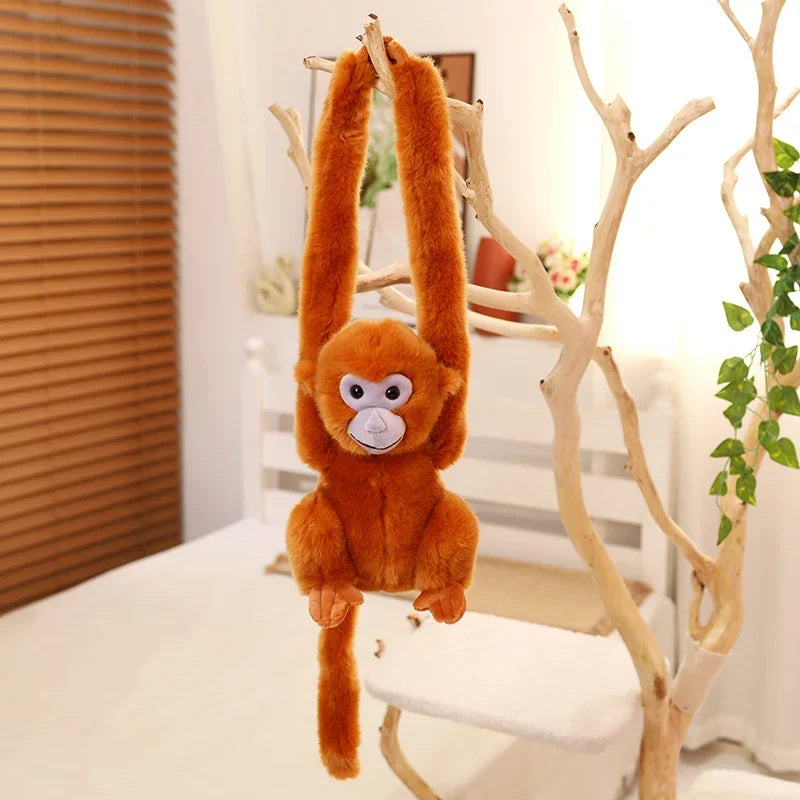 Simulation Cute Monkey Plush Toy Golden Monkey Doll Long Arm Monkey High-end Curtain Bundled Ornaments Stuffed Toys Home Decor