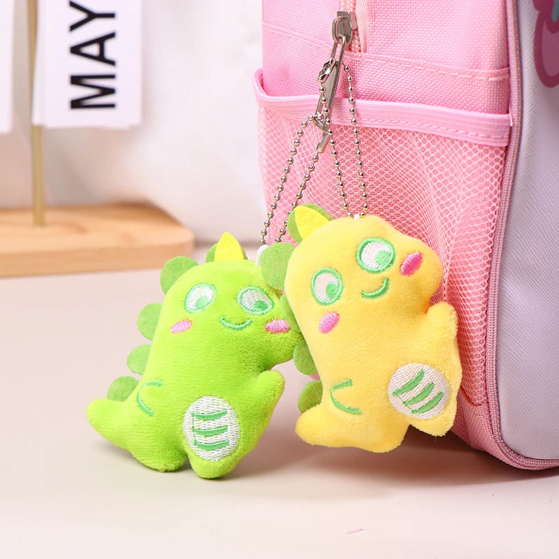 Kawaii Plush Dinosaur Keychain Stuffed Animal Keyring Cute Cartoon Key Holder School Bag Pendant For Girls Gift