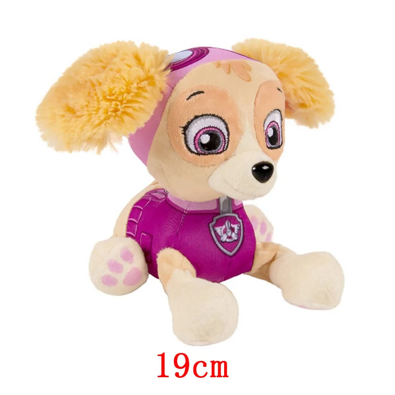 19cm Cartoon Dog Paw Plush Doll Chase Rock Animal Dog Cartoon Model Action Figures Movies Peripherals Children Christmas Gift