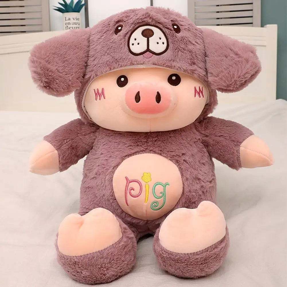 1pc Cute Piggy Plush Toy Kawaii Soft Stuffed Animal Doll Throw Pillow Christmas Halloween Birthday Gifts For Girl