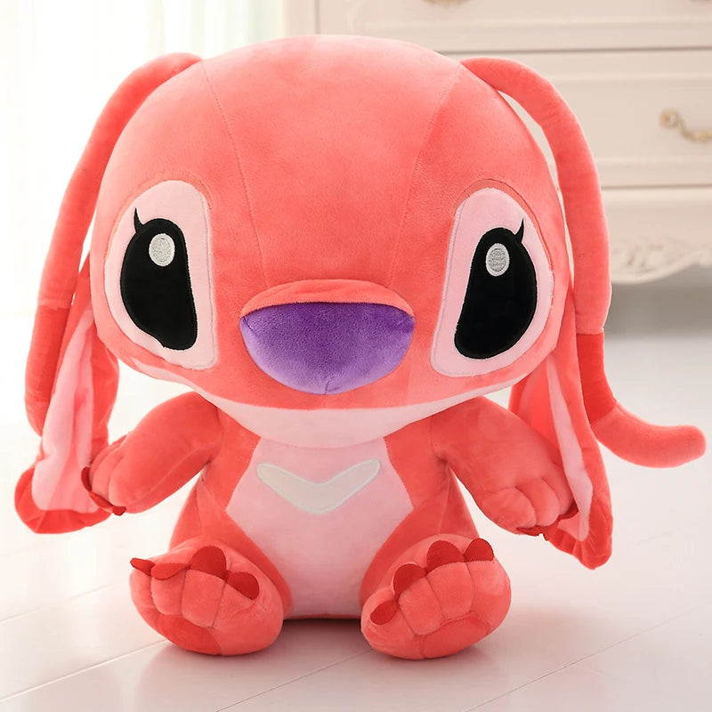 Big Size Disney Stitch Plush Toys Kawaii Soft Blue Pink Elf Disney Stitch Stuffed Doll Cartoon Anime Movie Christmas Gift