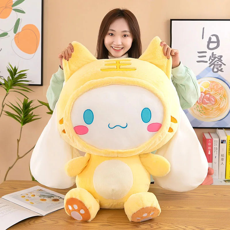 Big Size Sanrio Kawaii Cinnamoroll Dog Plush Toys Pillow Stuffed Animal Comfort Soft Dolls Kids Birthday Gift Cartoon Anime Toy