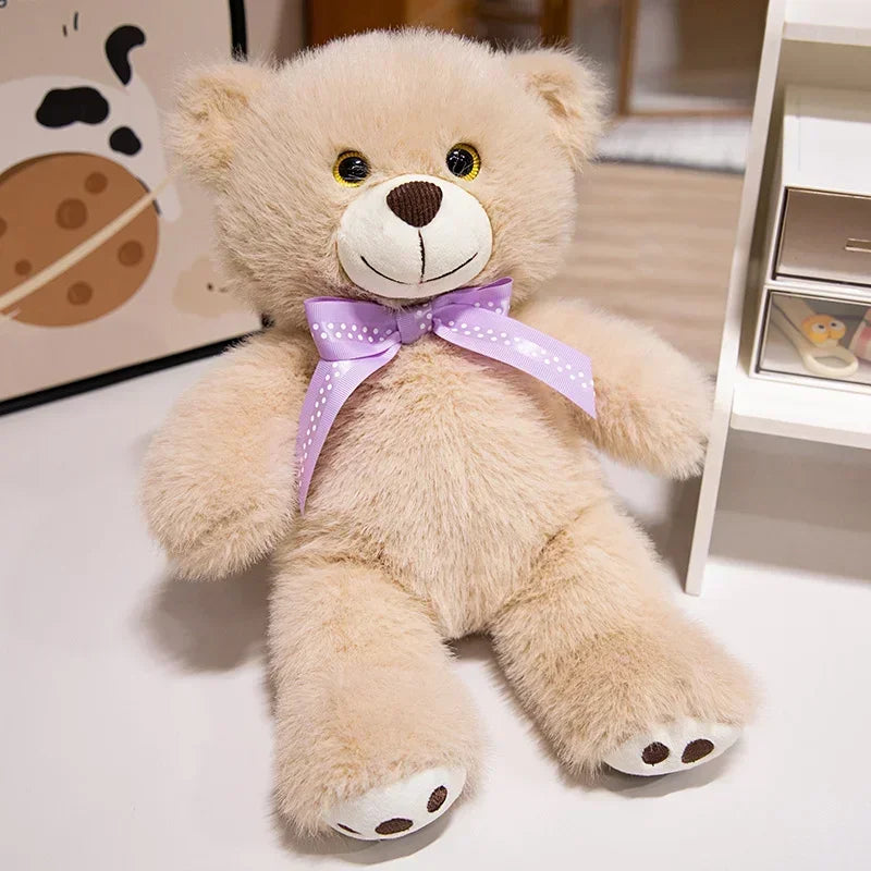 25/35CM Colorful Bow Bear Plush Doll Cute Classic Bear Toys Children Companion Toys Kids Birthday Gift Soul Accompanies Bear