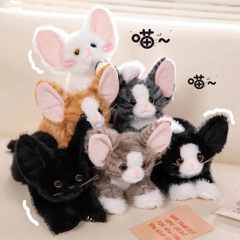 53cm Cute Black/White/Orange Devon Rex Plush Toy Lifelike Stuffed Animals Cat Fluffy Soft Doll Kids Toys Birthday Gift