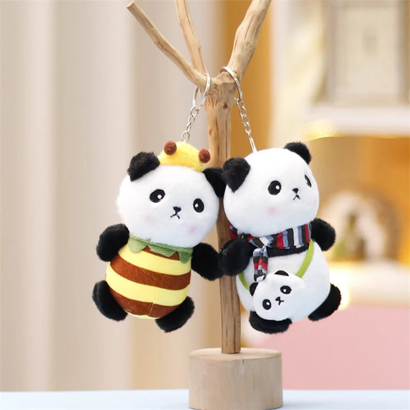 Cartoon Rabbit Panda Bear Plush Toys Pendant Cute Stuffed Animal Doll Keychain Bag Pendant Backpack Hanging Decoration Kid Gifts