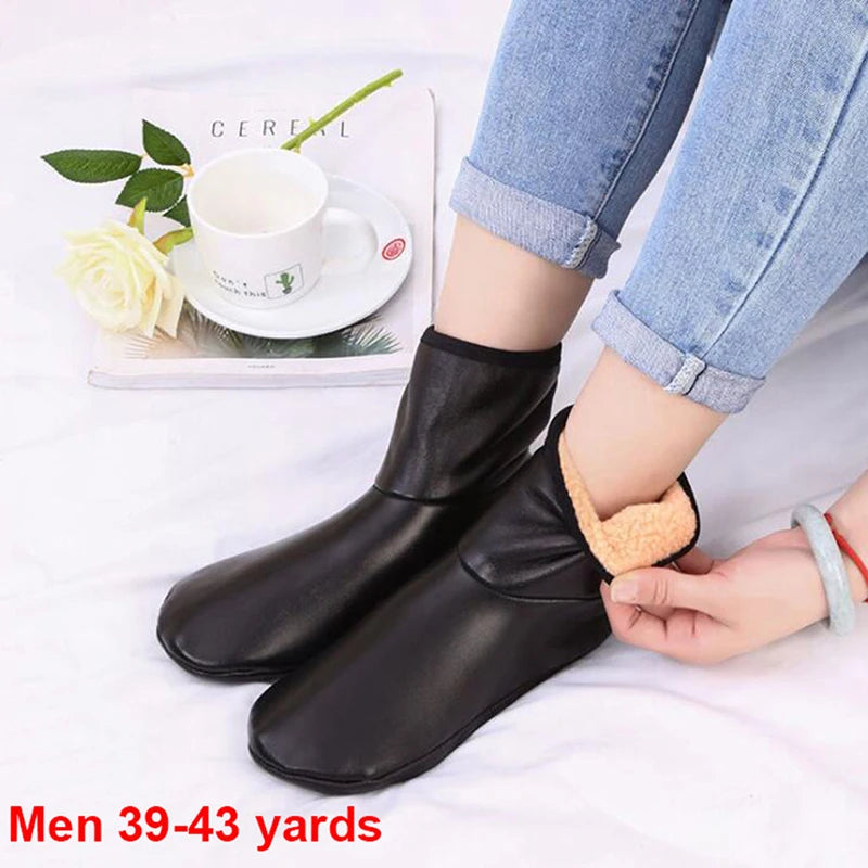 New Muslim Prayer Wear Socks High Quality PU Plush Warm Socks Leather Socks Children Unisex General Floor Socks Carpet Socks