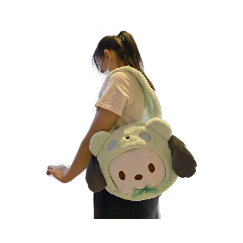 Sanrio Plush Cinnamoroll Melody Kuromi Women Tote Handbags Shoulder Bags Fashion Female Messenger Bags Purses Xmas Gifts