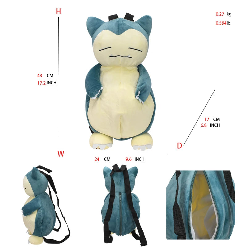 15 Styles Anime Mario Koopa Backpack Pokemon Charizard Mimikyu Eevee Snorlax Gengar Mew Plush Stuffed Toys Cartoon Peluche Dolls