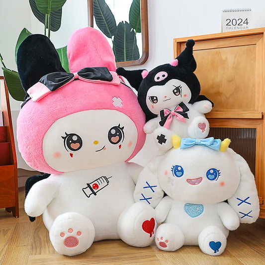 45cm Large Sized Demon Kuromi Plush Toy Cute Melody Dark Jade Guigou Doll Christmas Ragdoll Decoration Doll Gift