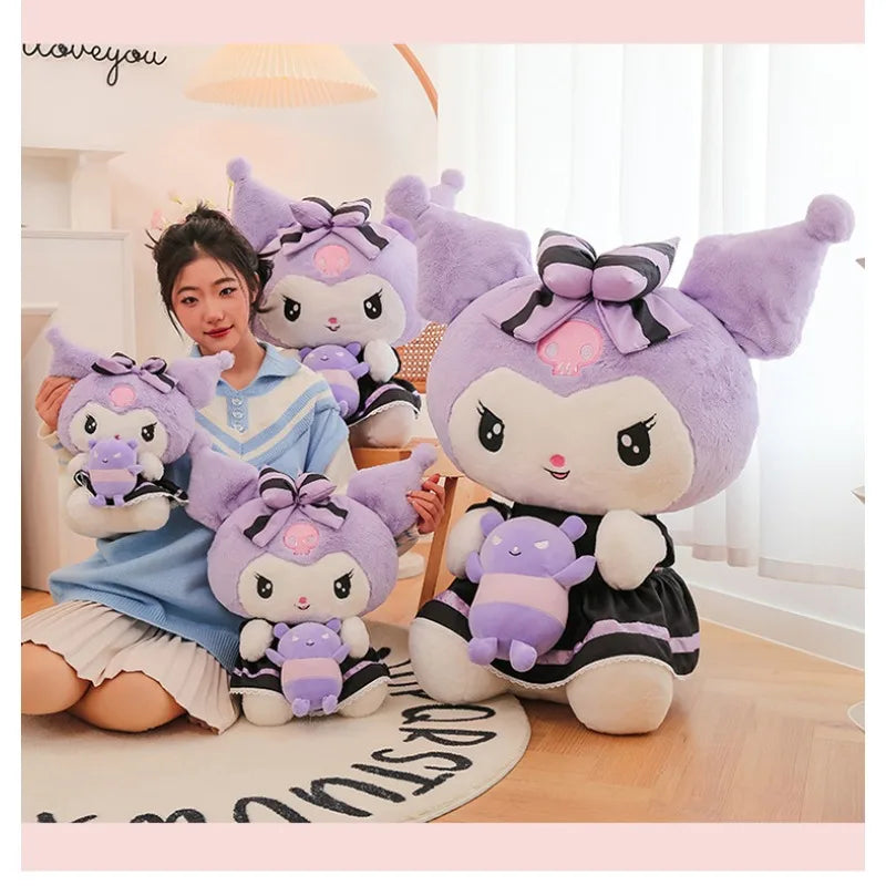 Sanrio Kuromi Stuffed Plush Toys Plushier Soft Throw Pillow Plush Dolls Sleep Decoration Birthday Gift Valentines Gift