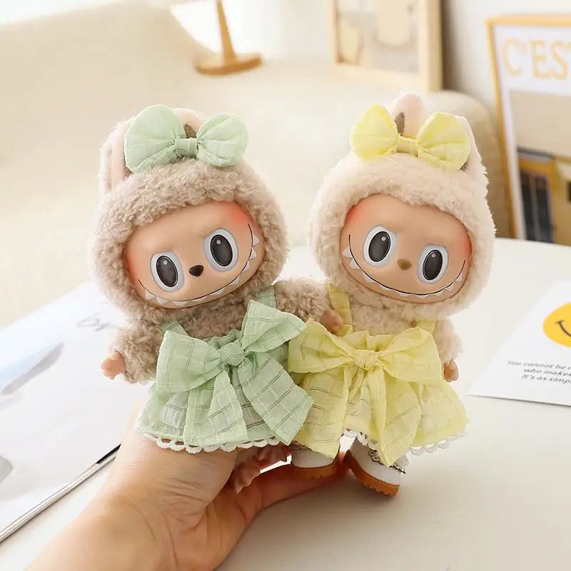 For Labubu clothes plush vinyl face doll pendant Labubu sitting party series Dolls Accessories Cute Decoration Little Clothes