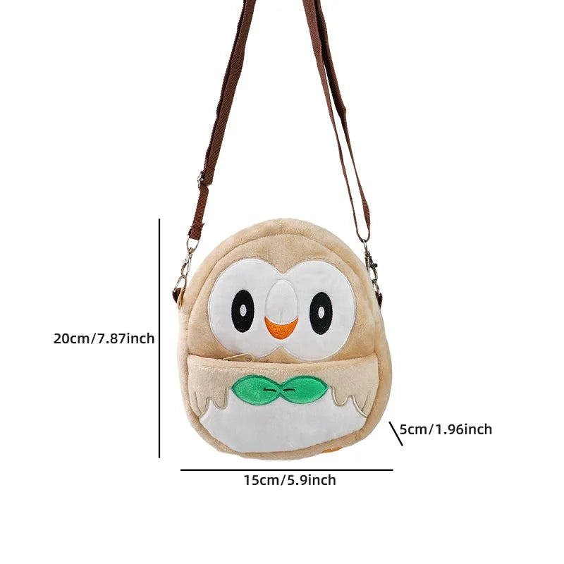 Pokemon Plush Toys Crossbody Bag Cute Gengar Rowlet Pikachu Lucario Eevee Mimikyu Fashion Mobile Phone Bag  Peluche Dolls Gifts