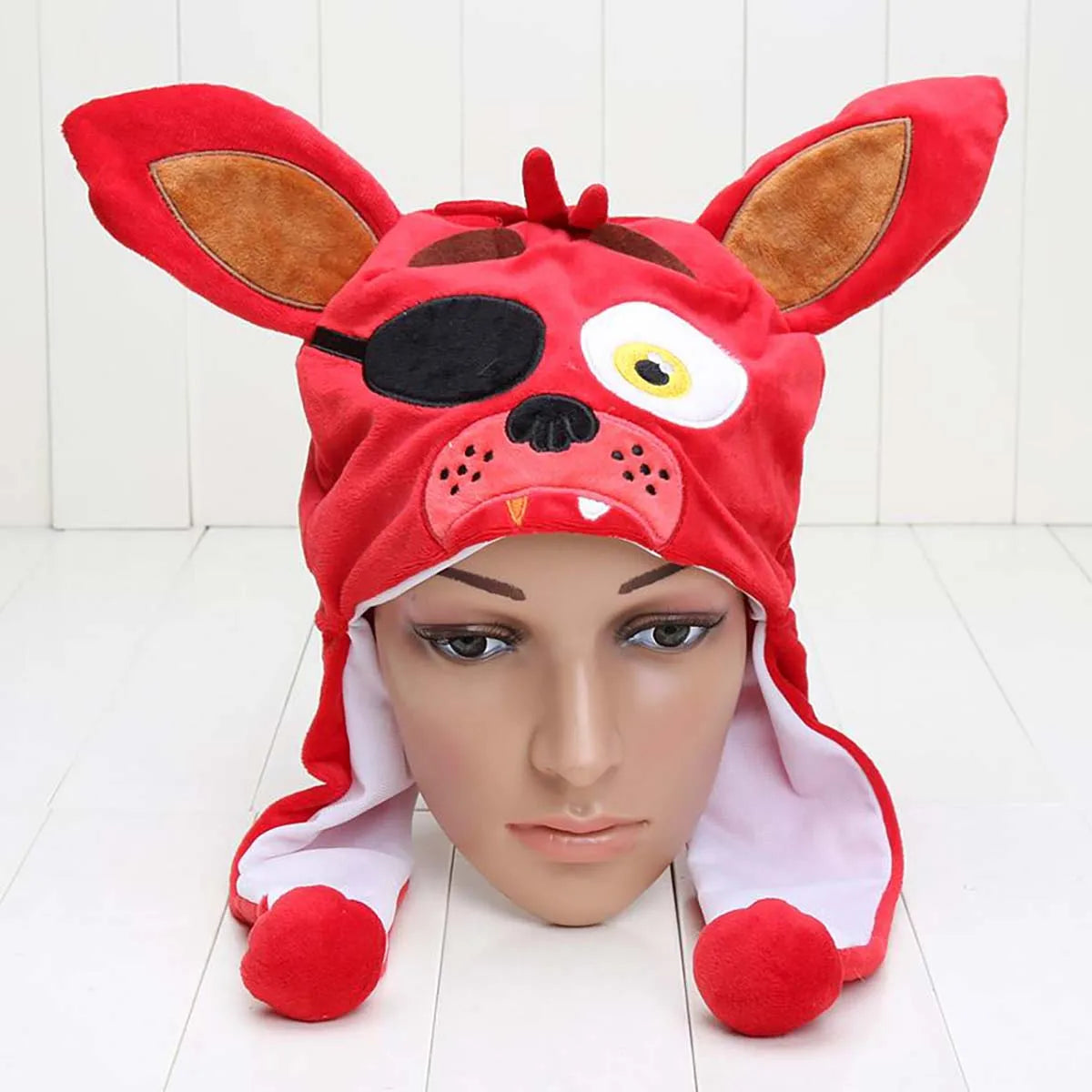 Red Foxy Plush Animal ,Hat Winter Women Men Children Warm Fluffy cap,Five Nights Games Surrounding Dolls for Gifts