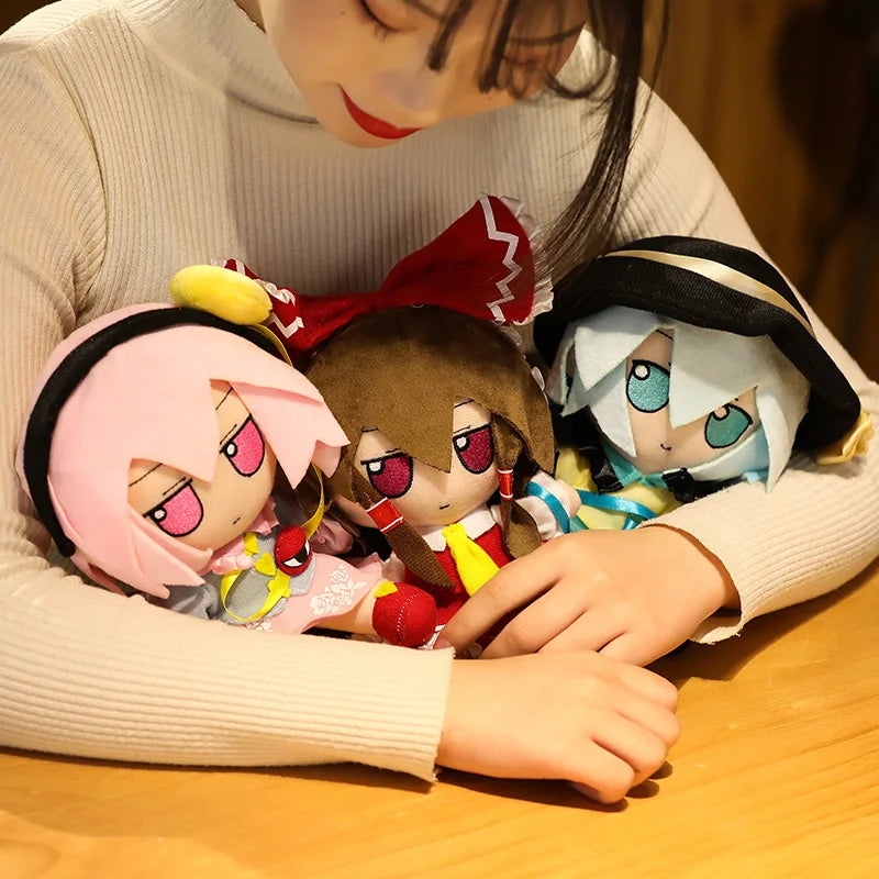 20CM New Japan Anime TouHou Project Hakurei Reimu Kirisame Komeiji Koishi Cosplay Plush Doll Cute Stuffed Sitting Dolls Gifts