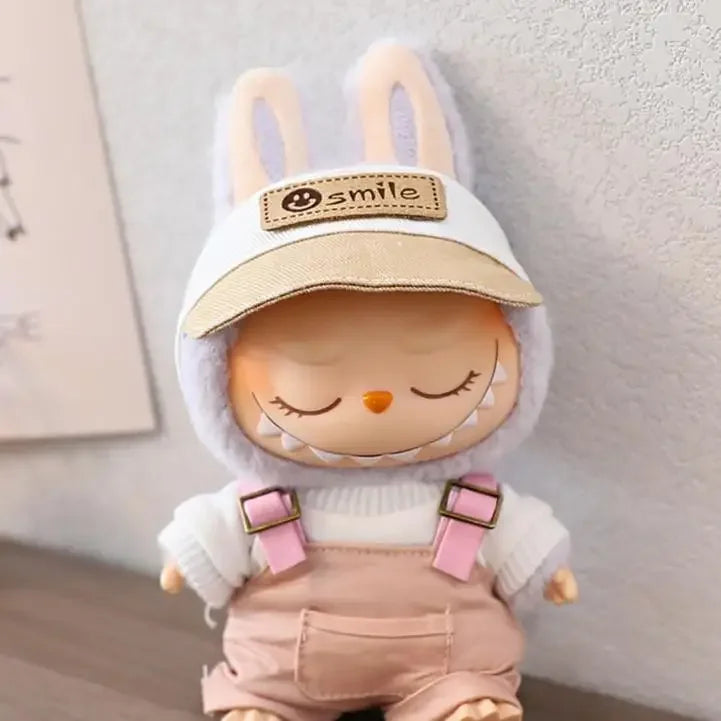 For 17 CM labubu Sitting Party Macaron 15cm Vinyl Pendant Doll Clothes Overalls Shoes for labubu V1 V2 outfit clothes