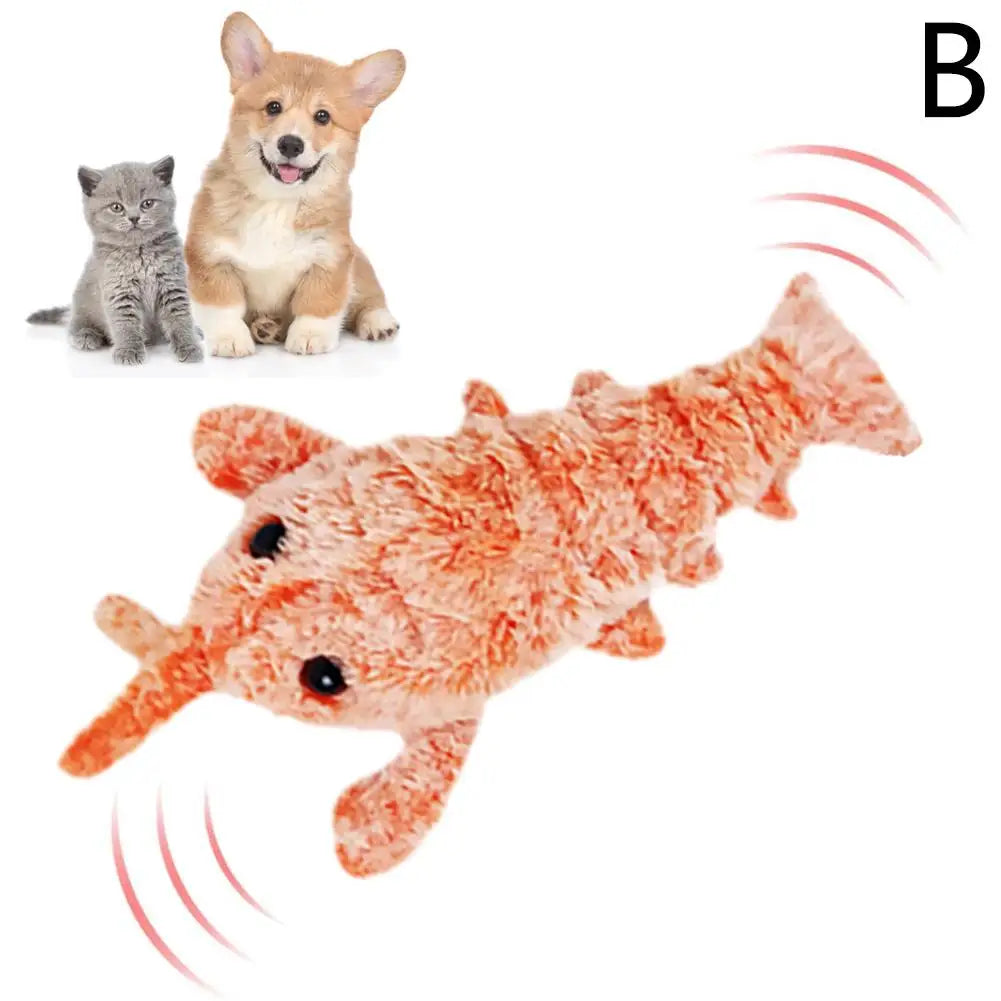 Moving Cat Toys Electric Lobster Rechargeable Simulation Jumping Shrimp Plush Electric Pet Teasing Cat Dogs Toys Pet Supplies