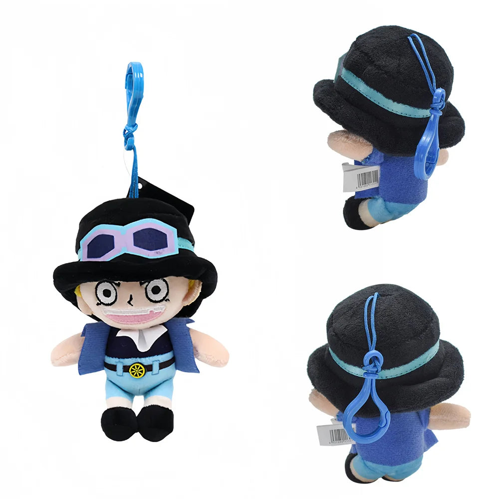 12cm Anime One Piece Original Plush Pendant Doll Luffy Toy Tony Chopper Laboon Sabo Keychain Soft Stuffed Backpack Ornaments Toy