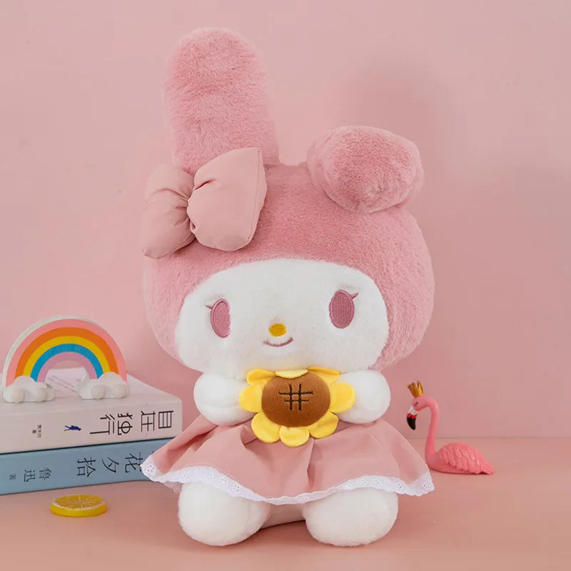 30/45cm Sanrio Kuromi Melody Cinnamoroll sunflower Cartoon Cute Plush Stuffed Toys Plushie Soft Dolls Pillow Birthday Gifts kids