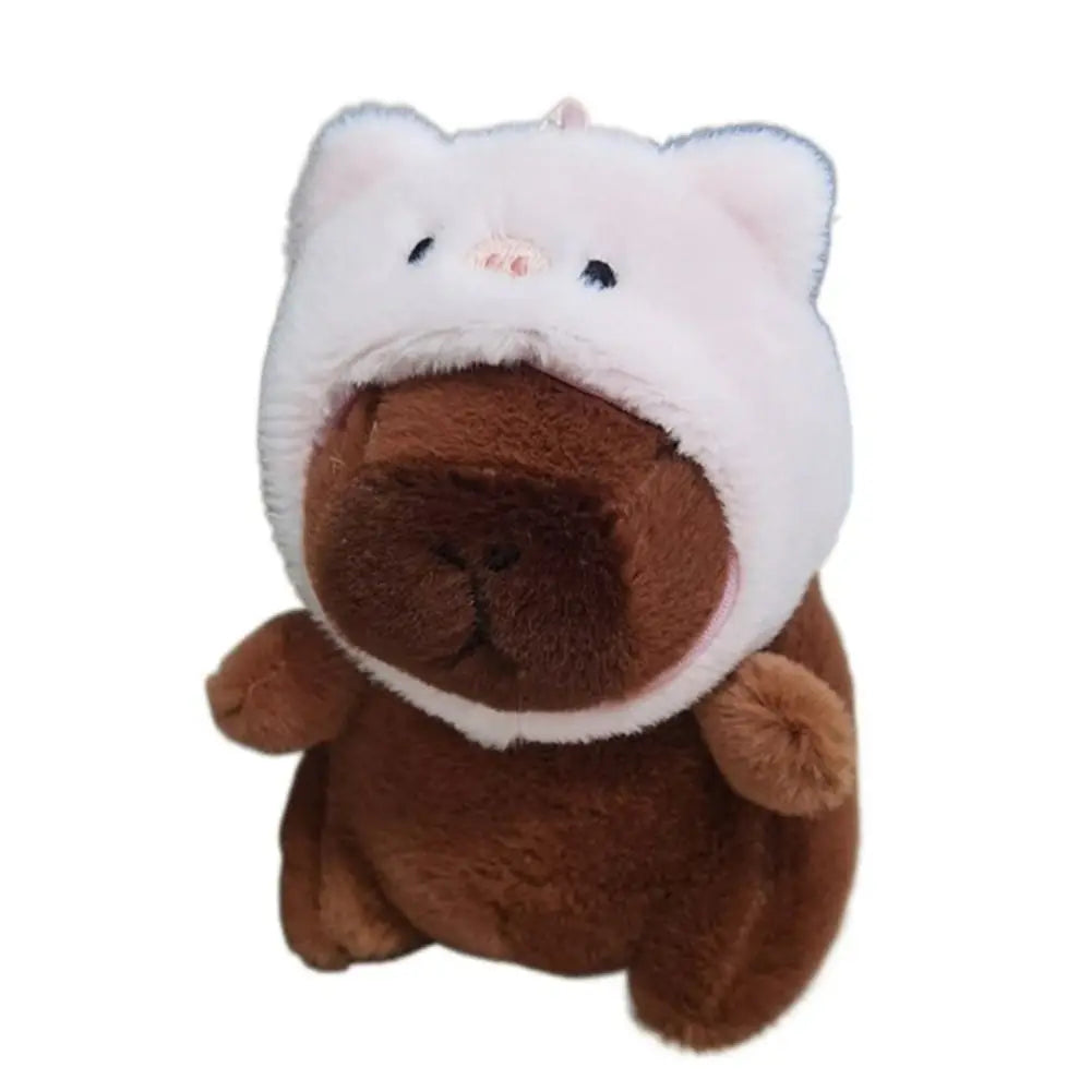 Multicolor Plush Capybara Keychain Cute Toy Cartoon Capybara Headgear Capybara Doll Accessories Guinea Pig Fluffty Animal Doll