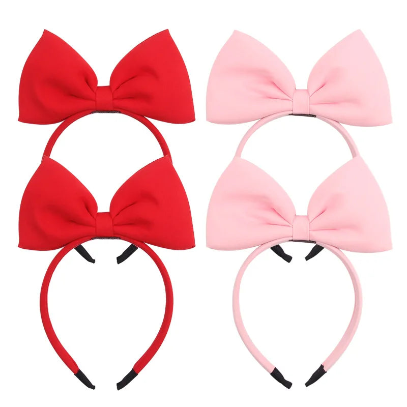 Snow White Big Bow Decorative Hair Hoop Plush 3D Decorative Hair Ornament Pink Red Children's Disney Headband