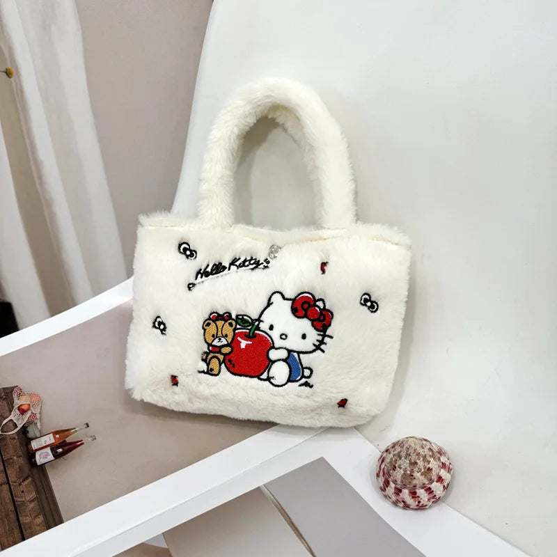 Sanrio Kuromi Plush Bag Melody Kitty Shoulder Bag Handbag Birthday Gift Female Accessories Peripheral Toys Movie Peripherals