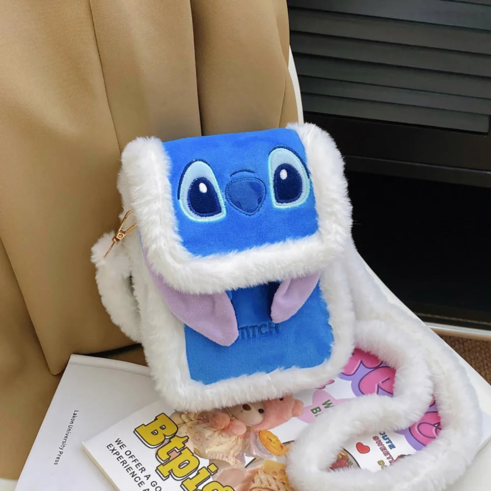 Stitch Kawaii Anime Plush Crossbody Bag Cartoon Phone Bag Satchel Key Coin Storage Bag Fashion Handbag Birthday Gift For Friends