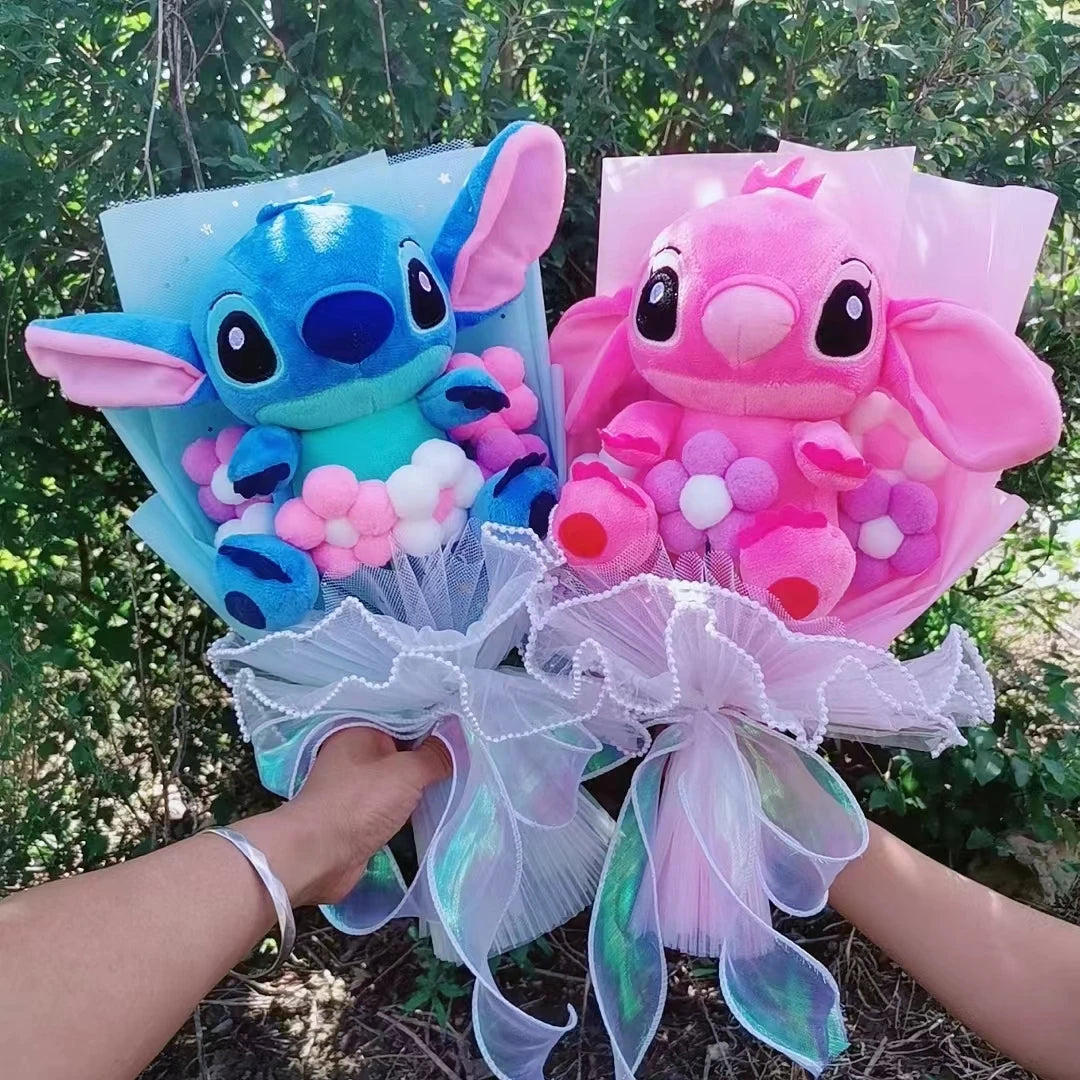 Anime Lilo and Stitch Bouquet Cartoon Stuffed Plush Doll Toy Animals Valentine's Day Christmas Birthday Wedding Party Gifts