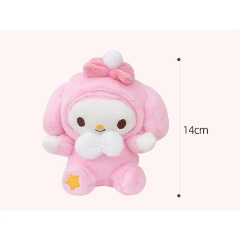 Sanrio Series Cute Plush Pompompurin Keychain Pendant Toy Cinnamoroll Hello Kitty Melody Figures Peluche Doll Kid Lovely Gifts