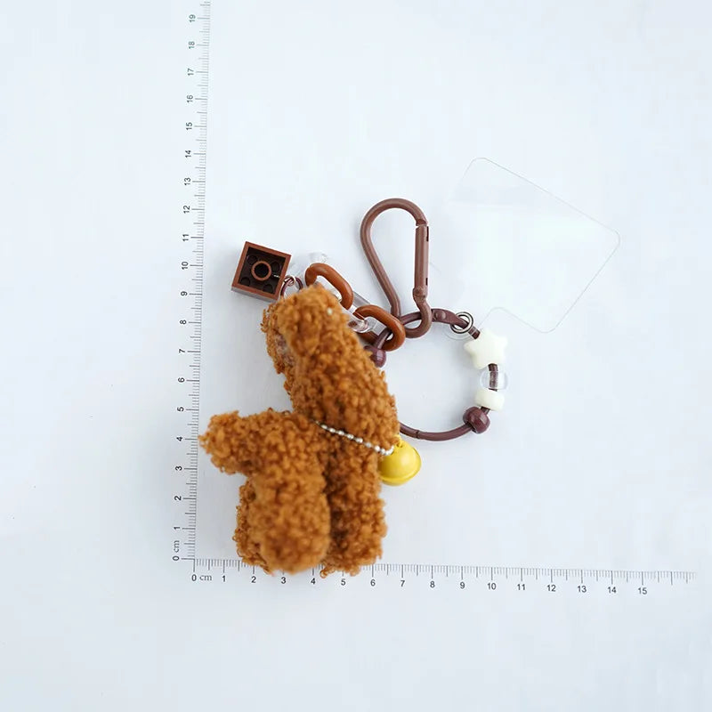 Kawaii Plush Puppy Toy Blocks Keychain Backpack Pendant Cartoon Anti drop chain Cute Car Brick Keyring Kids Women Bag Accessorie