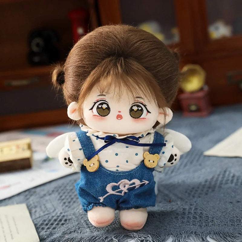 20cm Kawaii Plush Cotton Doll Idol Stuffed Super Star Figure Dolls No Attribute Fat Body Crying Doll Can Change Clothes Gift