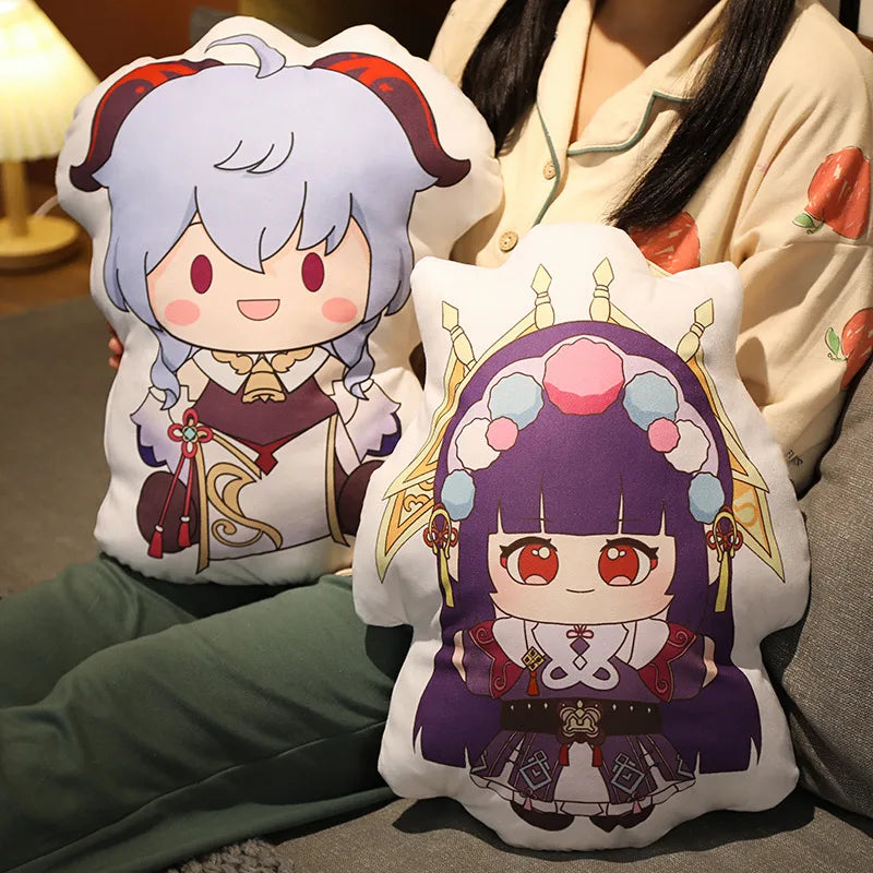 Genshin Impact Plush Toy Soft Cute Scaramouche Kazuha Lumine Yae Miko Throw Pillow Back Cushion Double-sided Printing Plushies